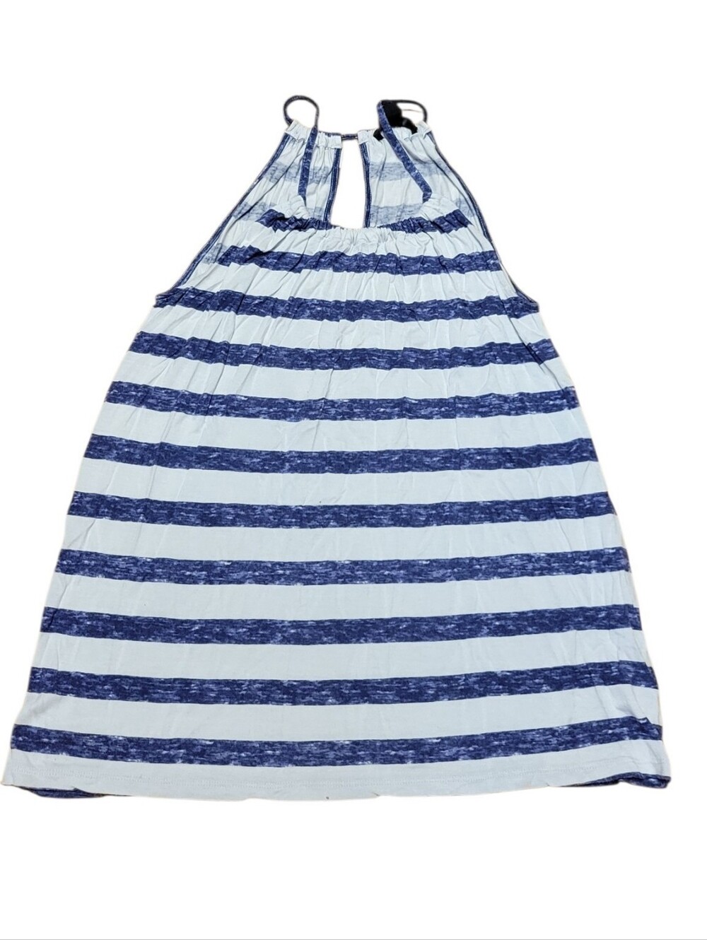 Willi Smith Navy and White Striped Halter Top
